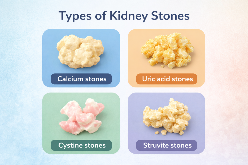 types of kidney stones 