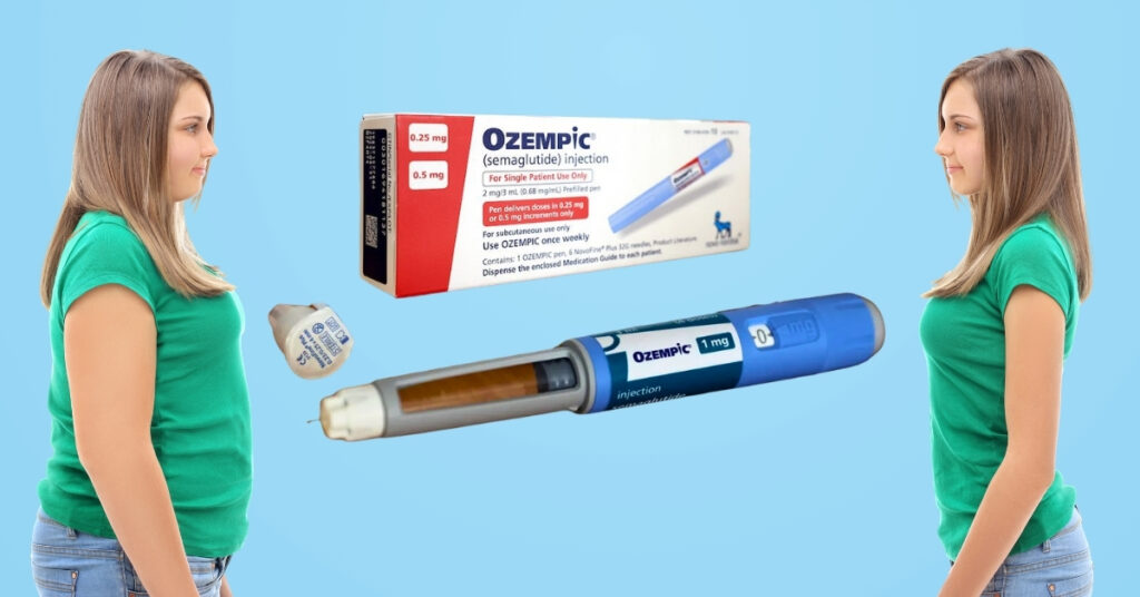 Person using Ozempic injection pen for weekly dose of semaglutide