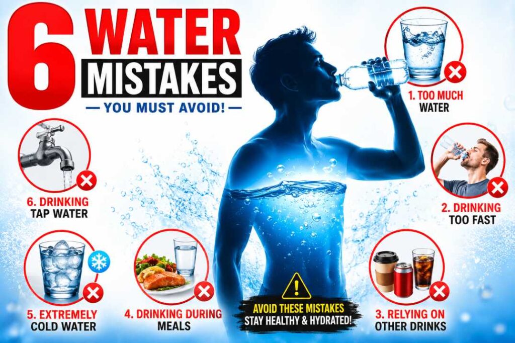 Avoid these 6 common water drinking mistakes to stay hydrated, improve digestion, and protect your health.